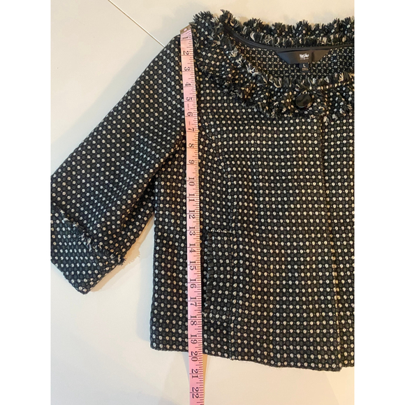 women's size L Mossimo jacket Black and White tweed with a textured - Picture 10 of 10